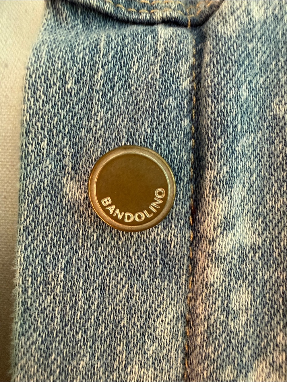 Bandolino Faded Blue Denim Jacket with Graphic Back - Picture 4 of 9